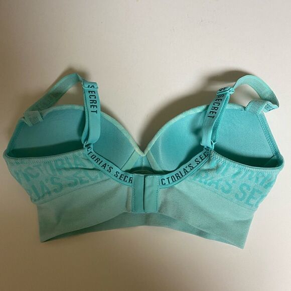Victoria’s Secret Rare Mint Green VS Logo Print Bralette - Picture 2 of 8